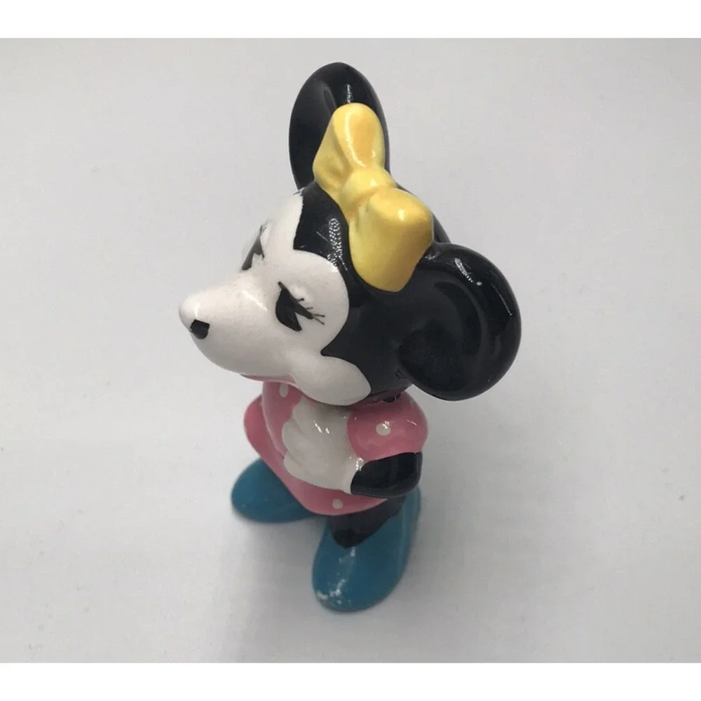 VTG MINNIE MOUSE Walt Disney Productions Japan Ceramic‎ Figurine Yellow Bow